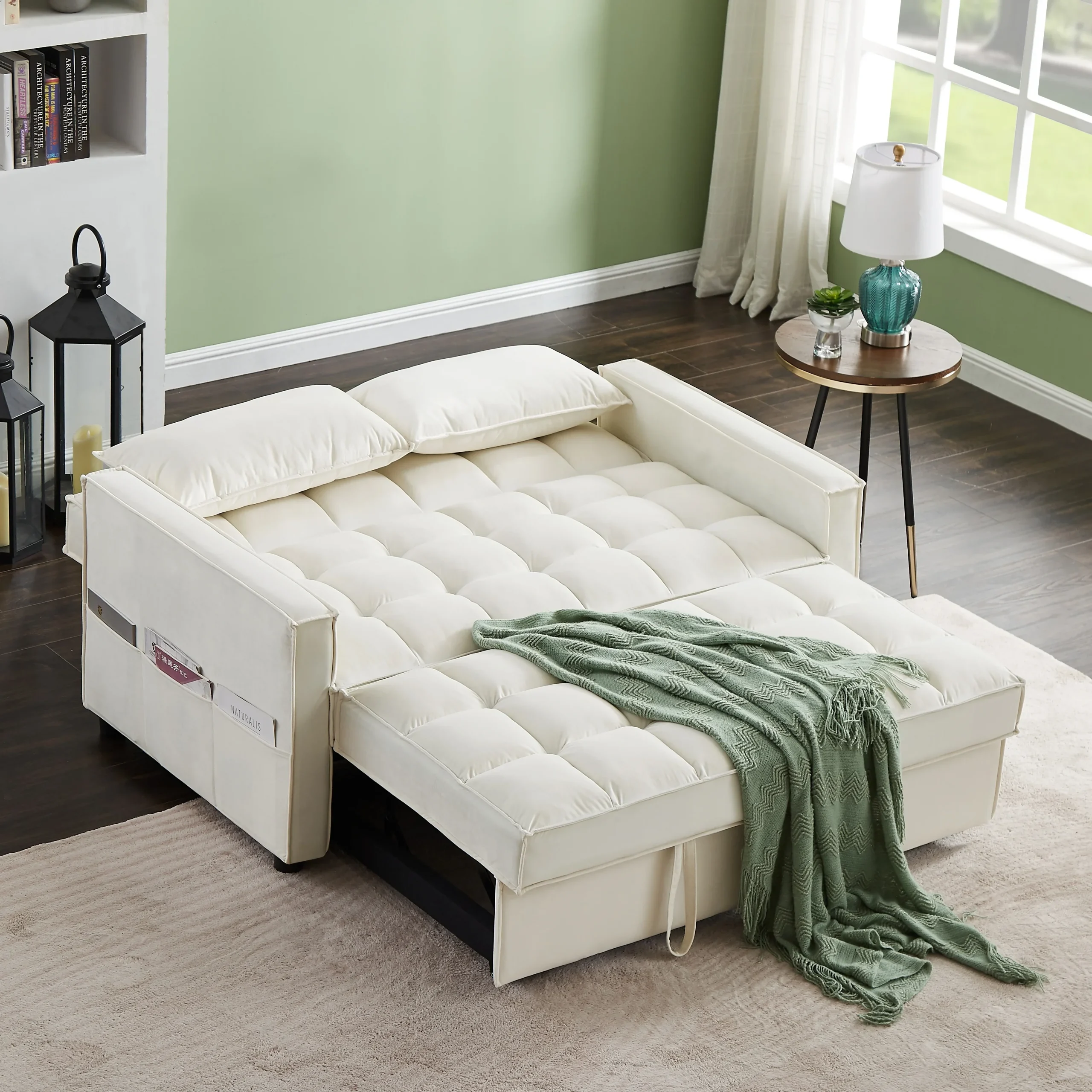 Loveseat-Couches-Chair-Velvet-Upholstered-Sofa-with-Pull-out-Sofa-Bed_5