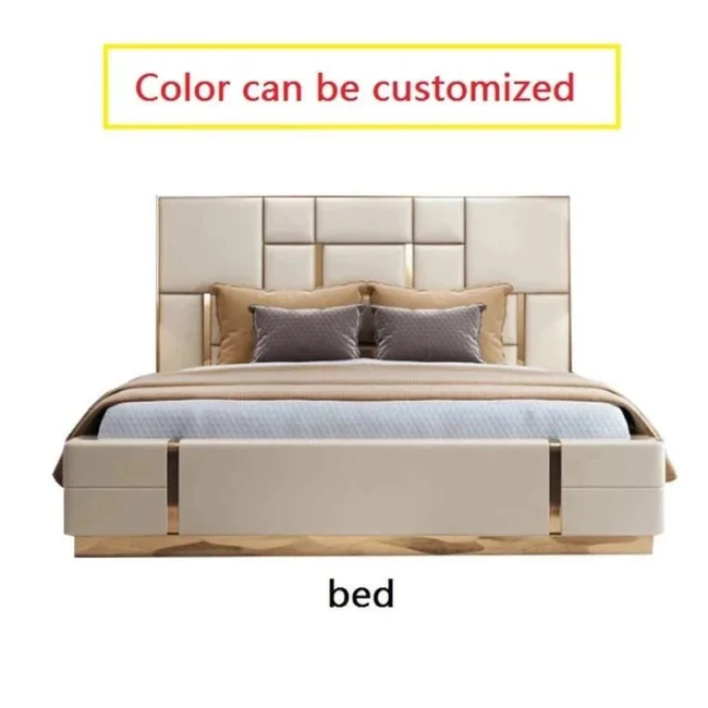 Dollar Luxury Upholstered Bed With Side Tables in Leatherette - Image 5