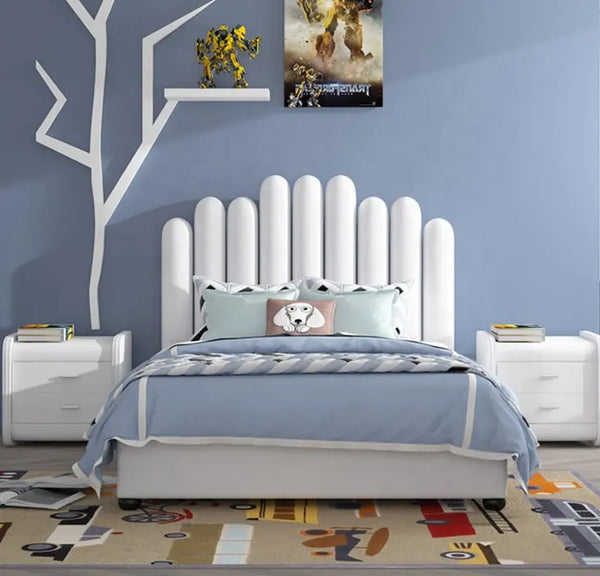 Vertical Lines Upholstered Bed - Image 3