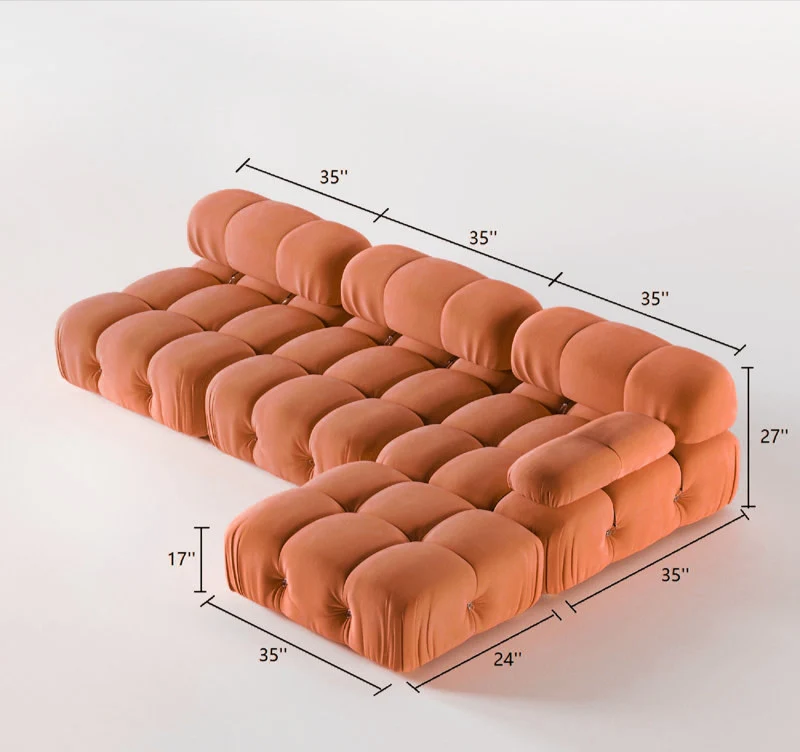 Impressive Suede L-Shaped Sectional Sofa Set - Image 6