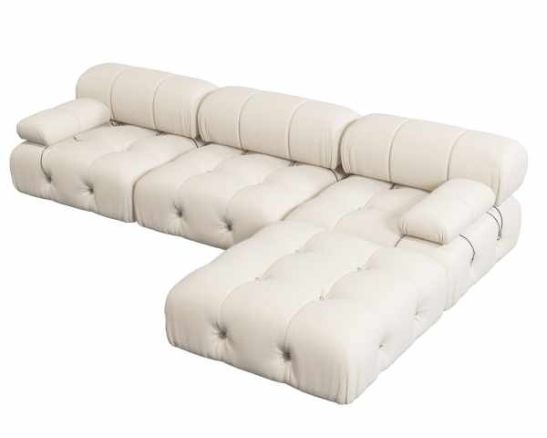 Impressive Suede L-Shaped Sectional Sofa Set - Image 3