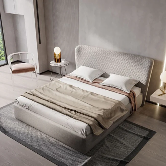 Glam Luxury Upholstered Bed In Suede - Image 7