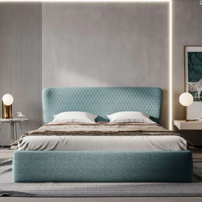 Glam Luxury Upholstered Bed In Suede