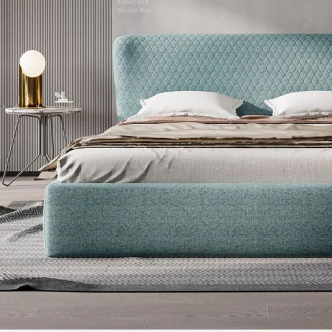 Glam Luxury Upholstered Bed In Suede - Image 3