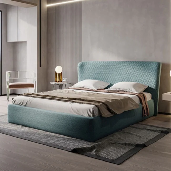 Glam Luxury Upholstered Bed In Suede - Image 4