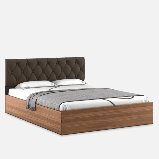 Quilt Plus Upholstered Bed with Storage in Brown Finish - Image 4