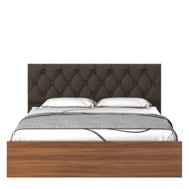 Quilt Plus Upholstered Bed with Storage in Brown Finish - Image 3