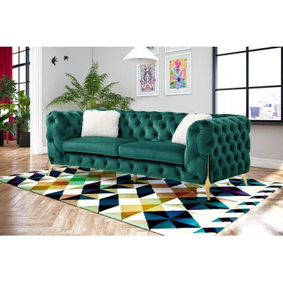 Savile Modern Luxury Tufted Living Room Sofa - Image 3