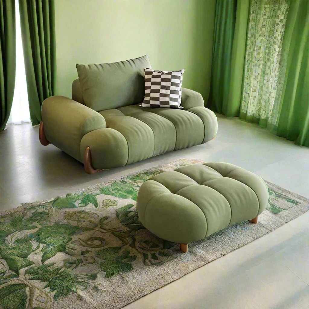 Curved Luxury Living Room Sofa Set - Image 2